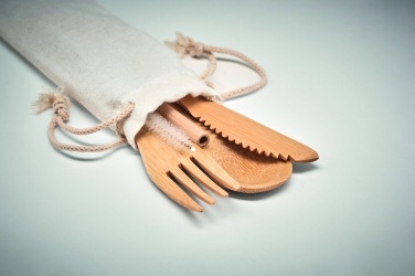 Logotrade advertising product picture of: Bamboo cutlery with straw